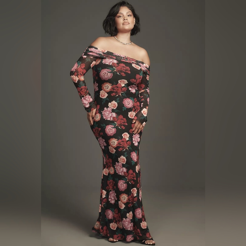 AFRM Black Floral Long Sleeve Dress